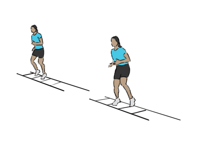 Agility ladder side steps