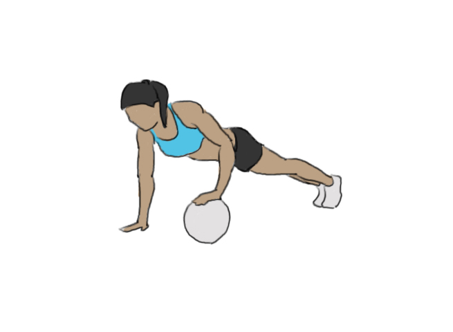 Single arm medecine ball push-ups