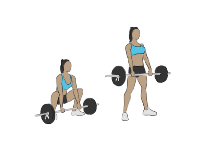 Barbell deadlifts