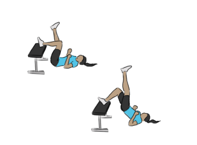 Single leg bench glute bridge