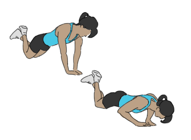 Triangle / Close / Diamond knee push-ups