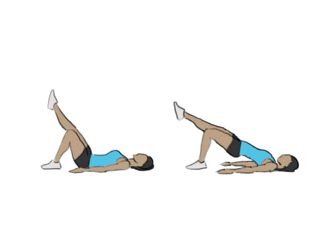 Single leg glute bridge