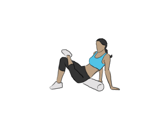 Foam roller glutes stretch