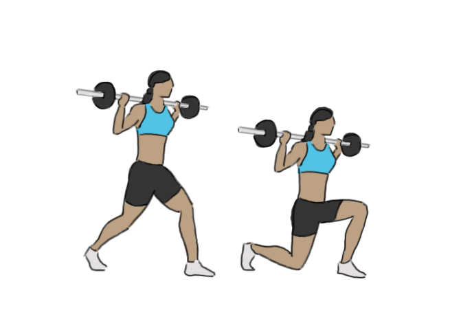 Barbell lunges