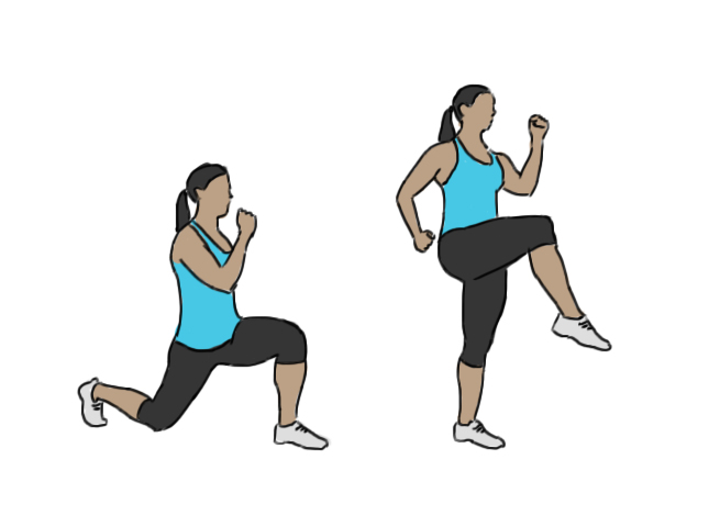 Lunges and high knees