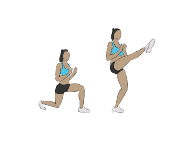 Lunges to front kick