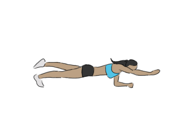 Plank arm and leg raised