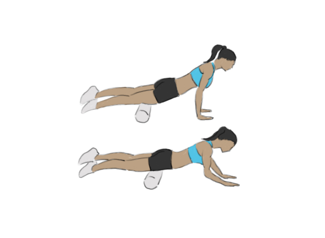 Foam roller quadriceps stretch