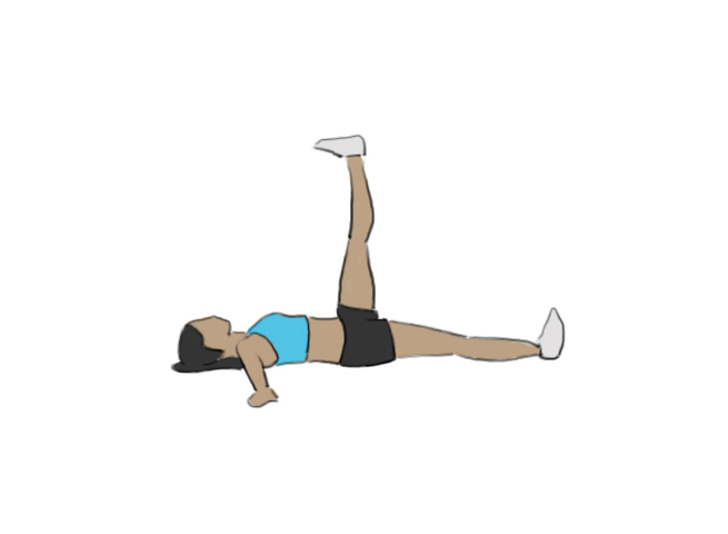 Lying single leg raises